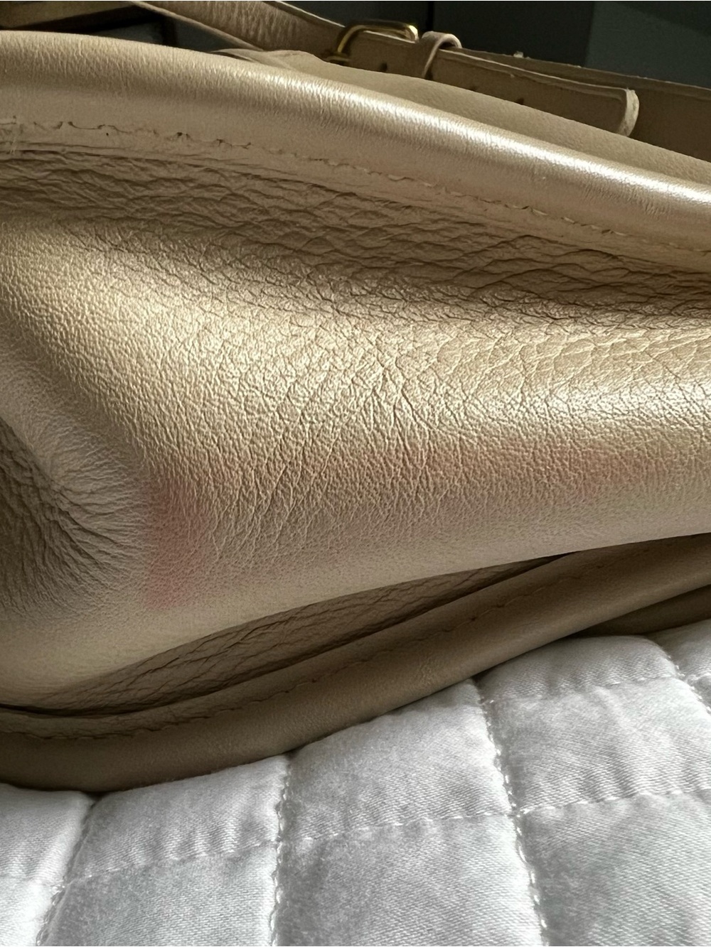 Vintage COACH City Bag 9790 Ivory Bone / Cream Leather Made in USA Crossbody - Picture 9 of 10